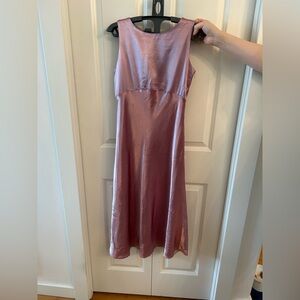 Kids Elegant Pink Satin Dress